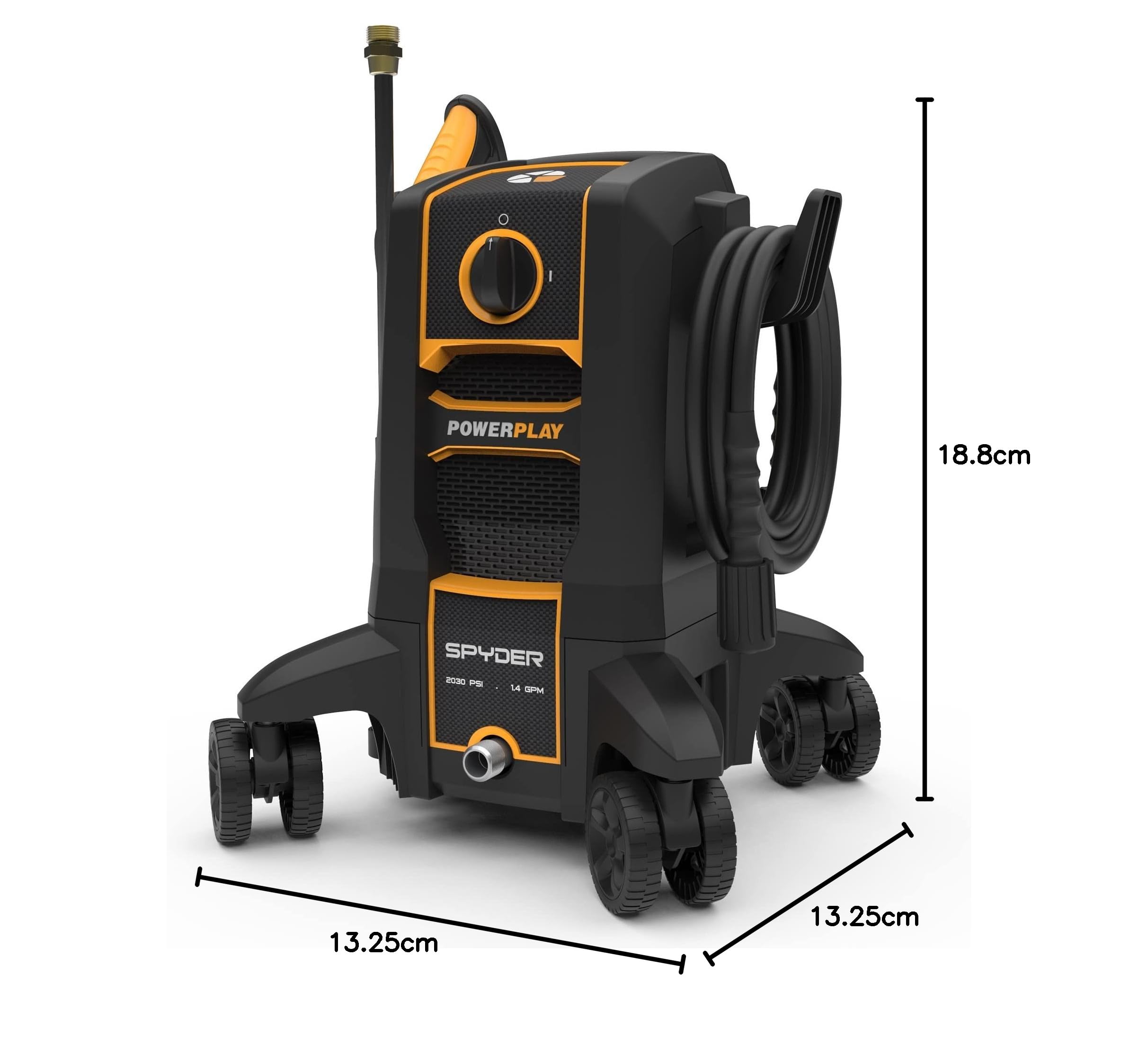 Spyder 2030PSI Electric Pressure Washer - High Power Cleaner for Home, Driveway, Deck & Patio Cleaning - Black