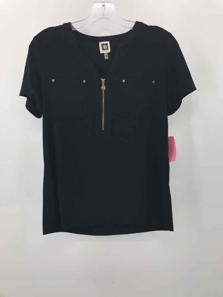 Vintage Anne Klein Black Blouse Size Small - Classic Women's Top for Office, Casual Wear & Special Occasions
