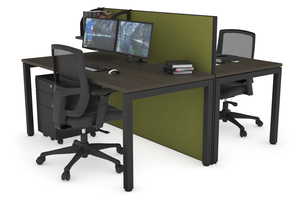 Horizon Quadro 2-Person Office Workstation Bench with Square Legs - 1400L x 800W Dimensions, Cable Management Scallop - Perfect for Shared Workspaces, Conference Rooms & Collaborative Office Environments