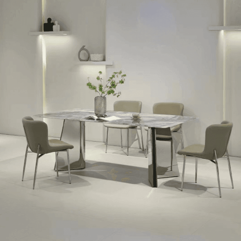 Premium Nami Sintered Stone Dining Table - Modern & Durable Kitchen Table for 6 - Perfect for Family Dinners, Entertaining Guests & Contemporary Home Decor