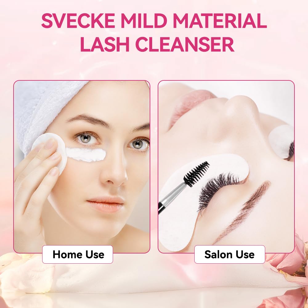 Lash Shampoo Kit with Brush - 60ml Eyelash Cleanser for Extensions | Salon & Home Care