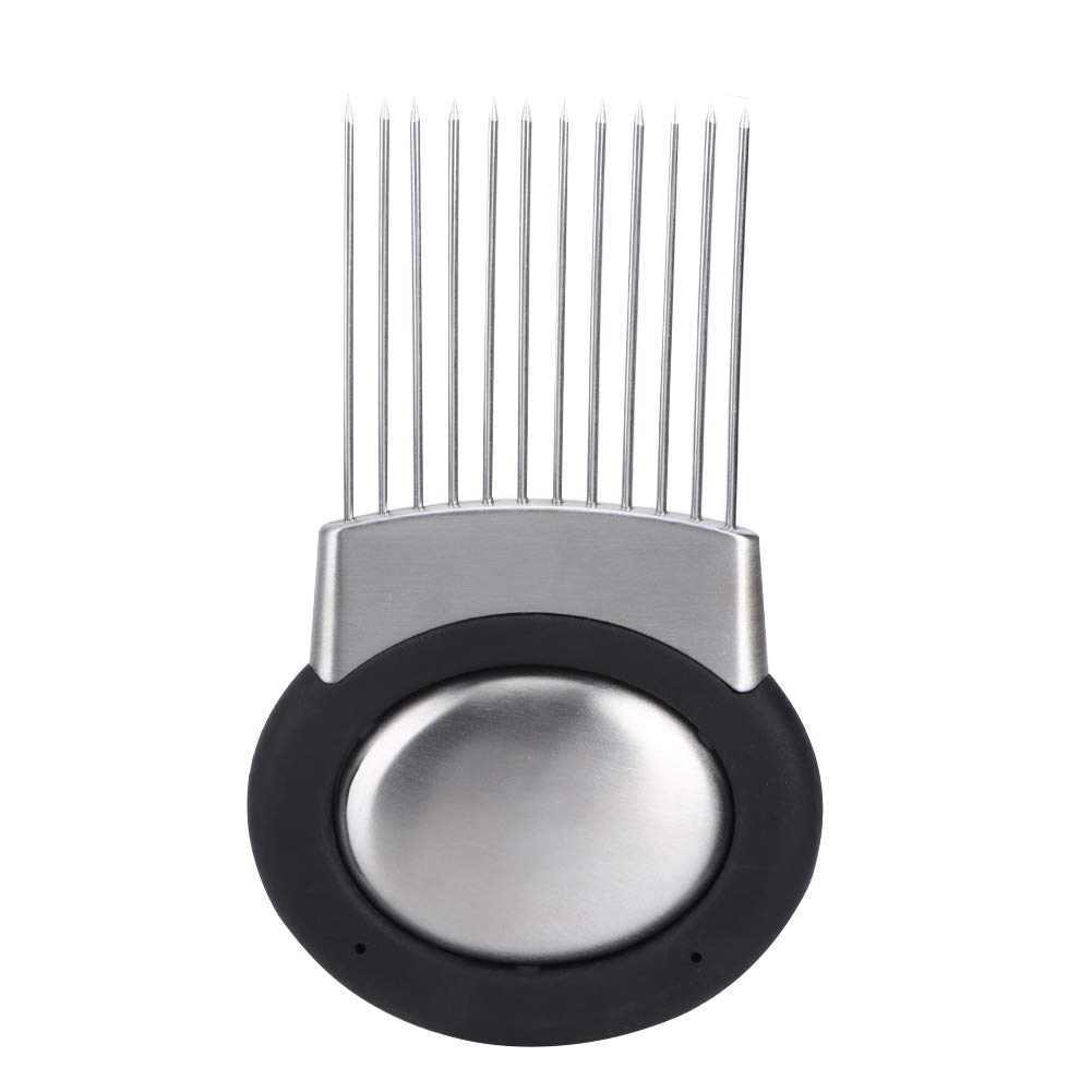 Premium Non-Slip Handle Onion Cutter with Long Needle Design - Efficient Vegetable Slicer for Potatoes, Onions & More - Perfect for Home Kitchens, Meal Prep & Professional Cooking