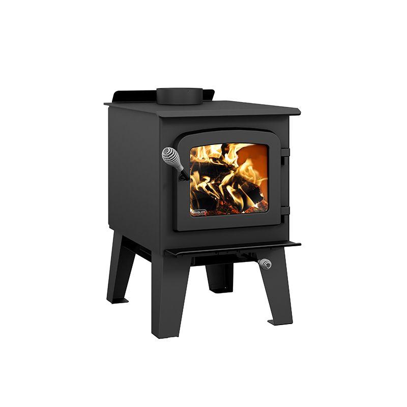 Drolet Spark II EPA Certified 1,200 Sq. Ft. Wood Burning Stove - Efficient Heating for Cabins, Homes & Outdoor Spaces