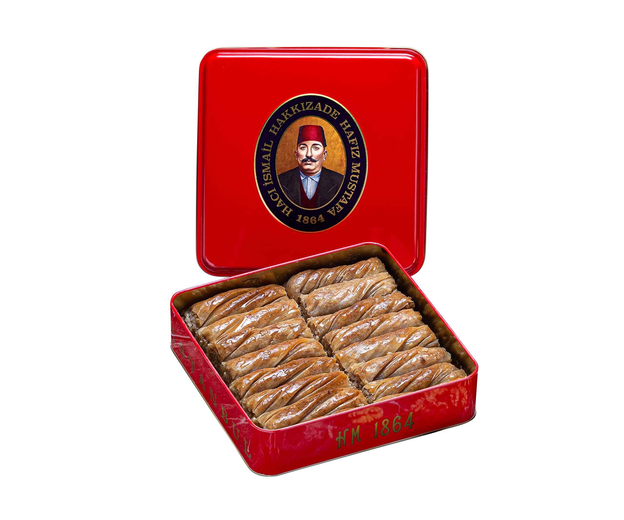 Hafiz Mustafa 1864 Istanbul Baklava Pastry Box - Authentic Turkish Baklava Dessert with Fresh Phyllo Dough, Pistachios, Hazelnuts & Walnuts - Gourmet Gift Box for Birthdays, Christmas & Holidays - Perfect for Parties, Gifting & Turkish Cuisine Lovers