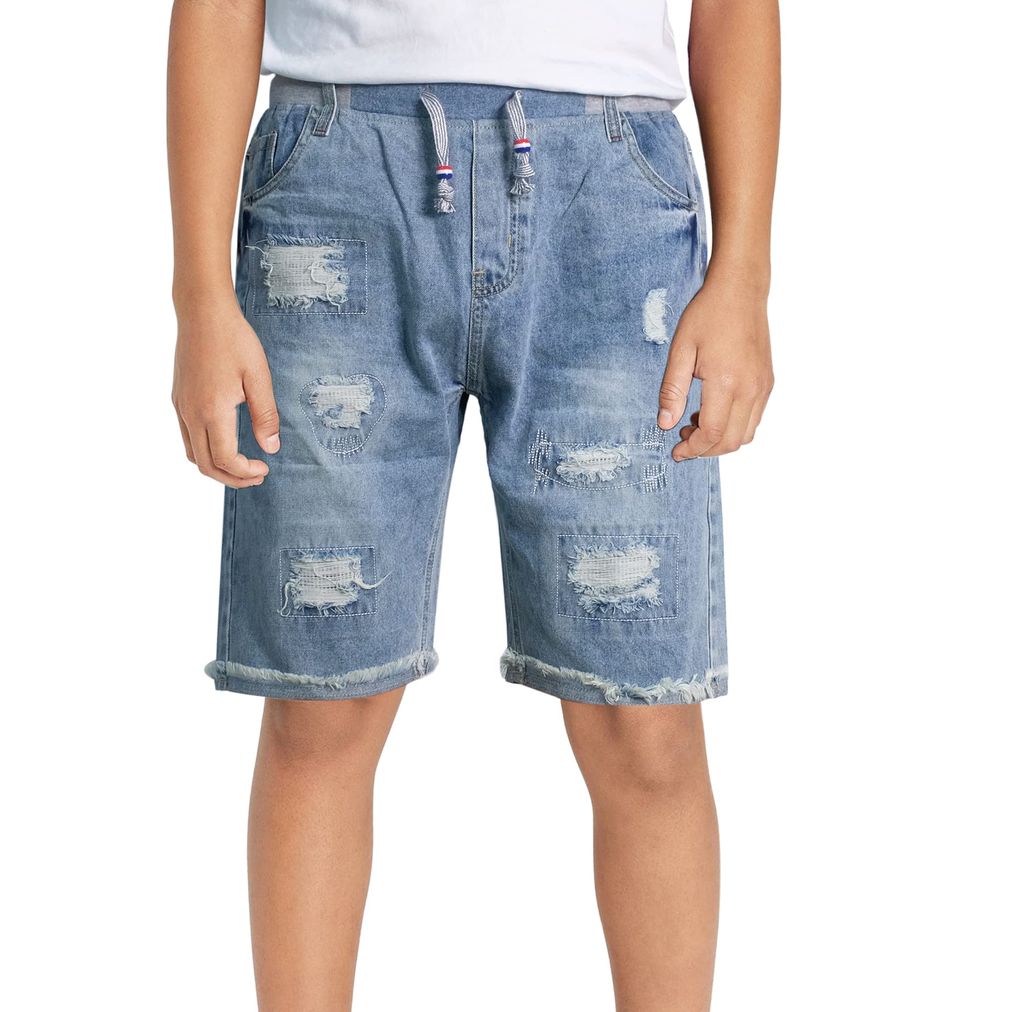 LOKTARC Boys' Ripped Denim Shorts - Casual Summer Wear