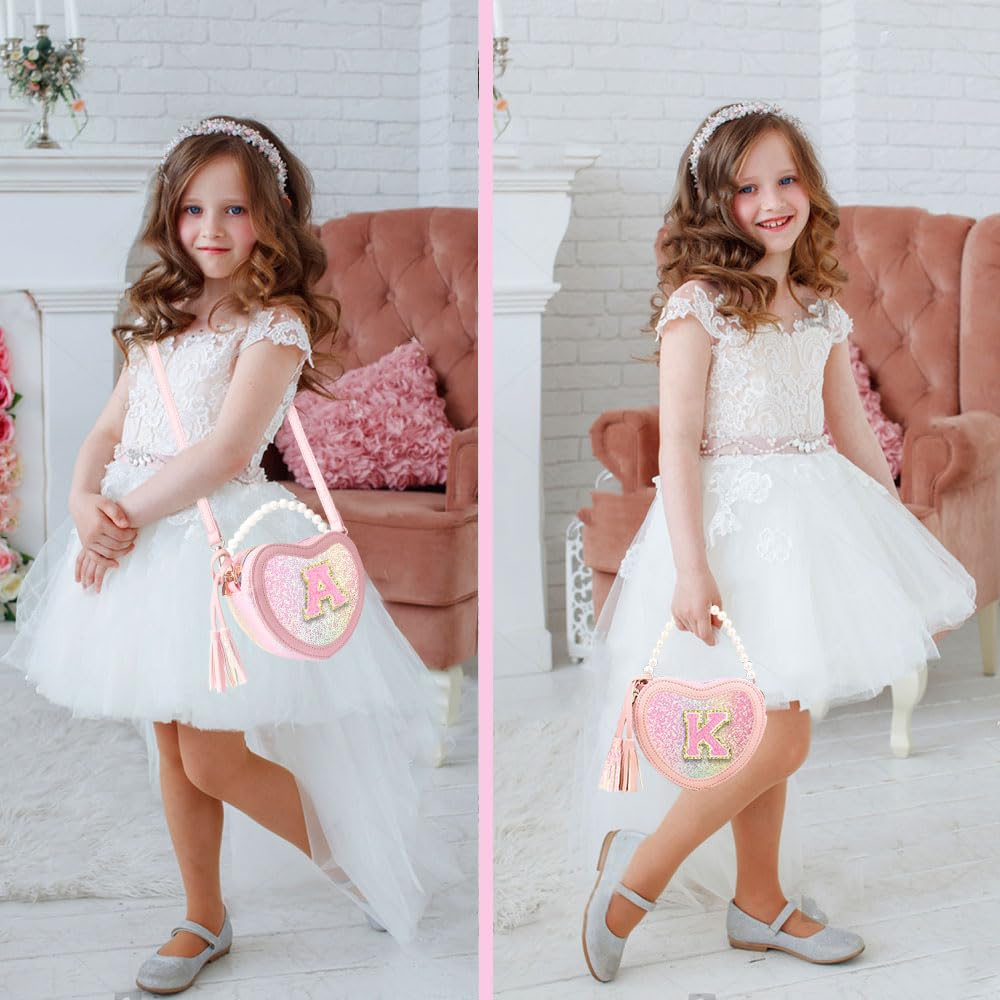 Cute Heart-Shaped Crossbody Bag for Toddler Girls - Perfect Birthday Gift, Kids Purse with Adjustable Strap for Play & Dress-Up | Ideal for Parties, School & Pretend Play