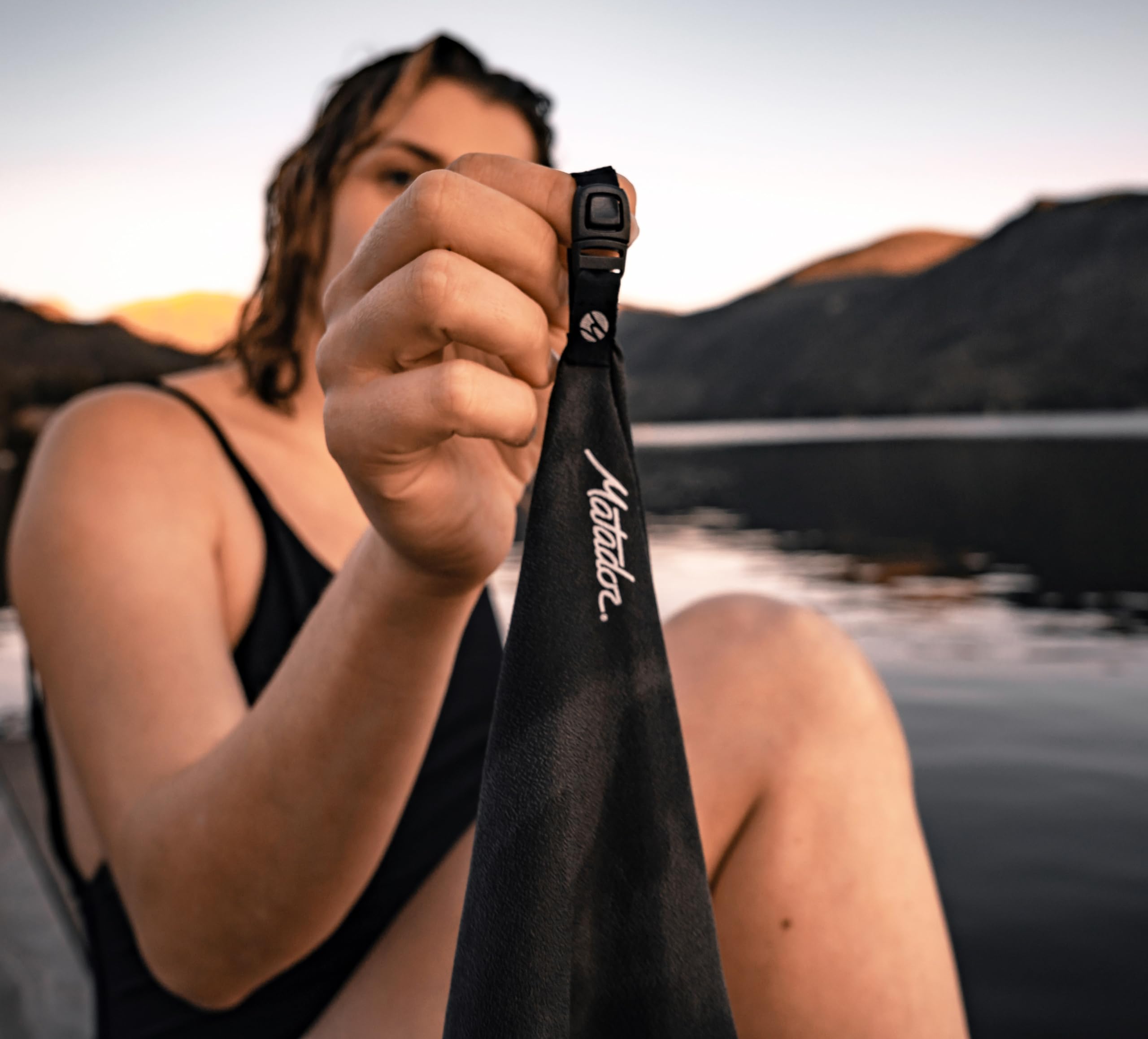 Matador Packable Shower Towel (Black) - Ultra Absorbent Quick Dry Nanofiber Towel for Travel, Gym, Beach & Outdoor Activities | Compact Lightweight Towel for Camping, Hiking, Swimming & Pet Care