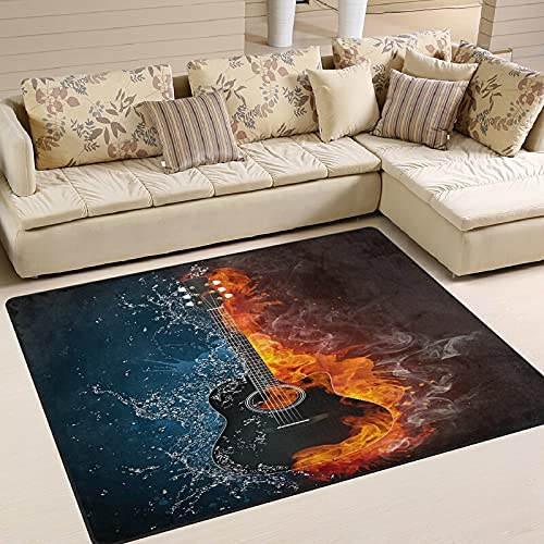 Electric Guitar Print Area Rug 80