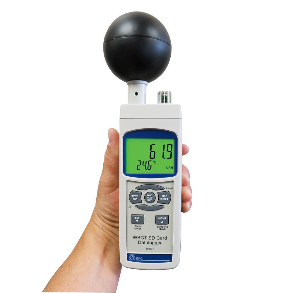 Professional Wet Bulb Globe Temperature (WBGT) Heat Stress Monitor with SD Card Data Logger - Ideal for Outdoor Sports, Construction Sites, and Industrial Safety