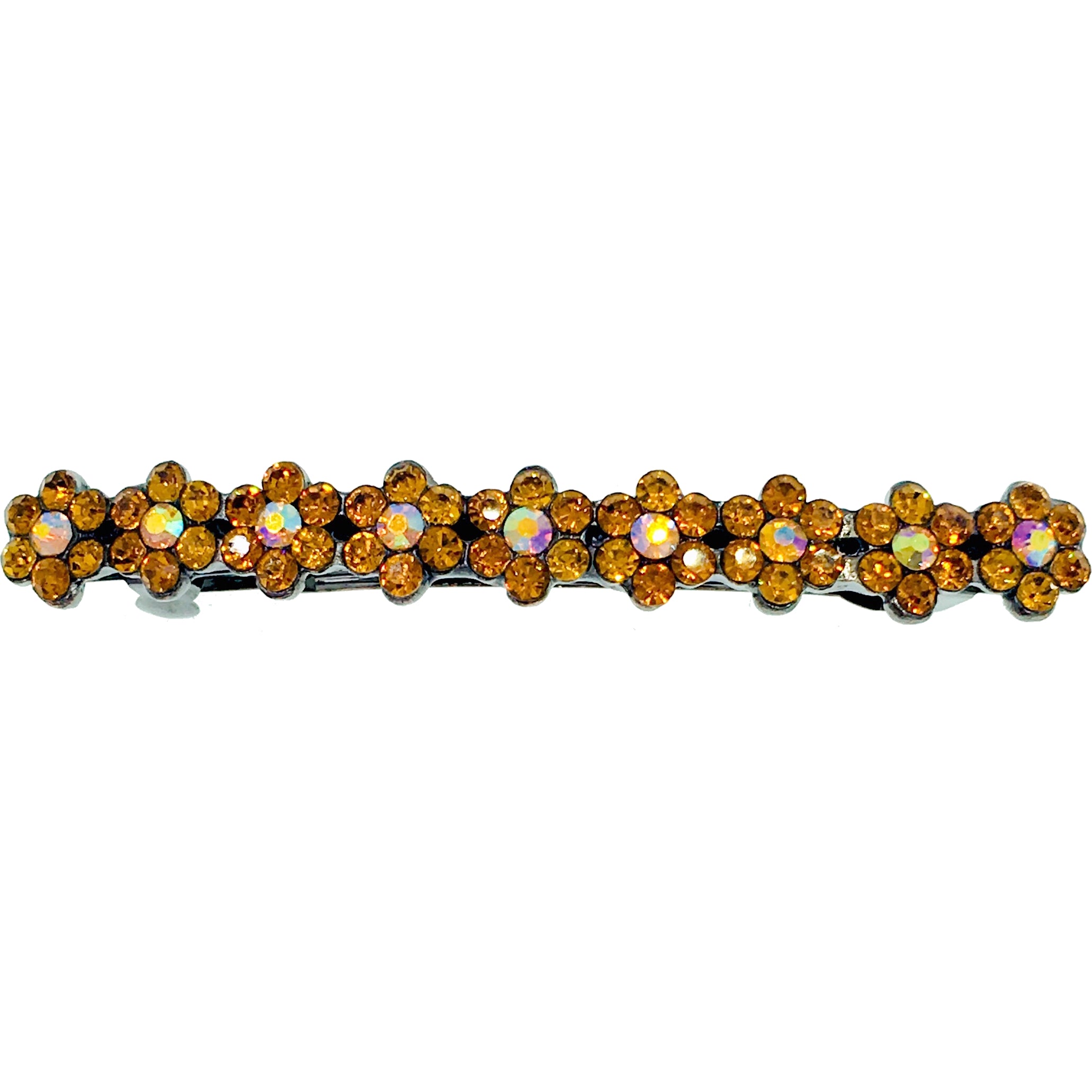 Swarovski Crystal Small Daisy Barrette Hair Clip - Black Base with Blue, Pink, Red, Purple, Green, Gray, Brown & AB Colors | Perfect for Weddings, Parties & Everyday Hair Accessories