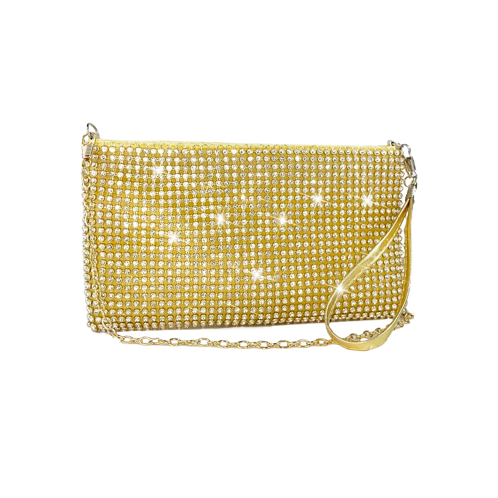 ARTLUXE Silver Rhinestone Wristlet Clutch Purse for Women - Elegant Evening Bag with Bling for Parties, Weddings & Special Occasions | Small Handbag for Night Out, Prom & Formal Events