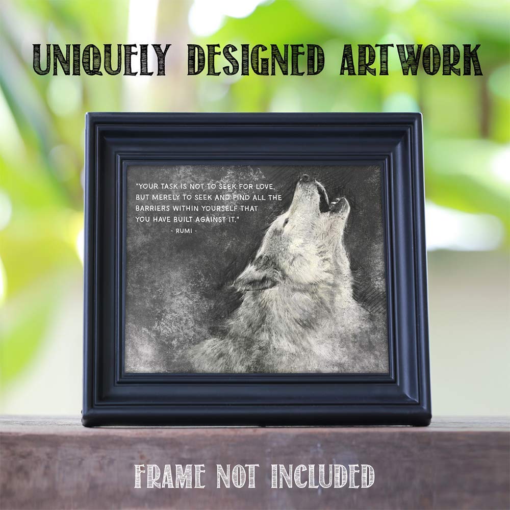 TJ Originals Inspirational Wall Art - Unframed 11x14 Print with Rumi Quotes for Home & Office Decor