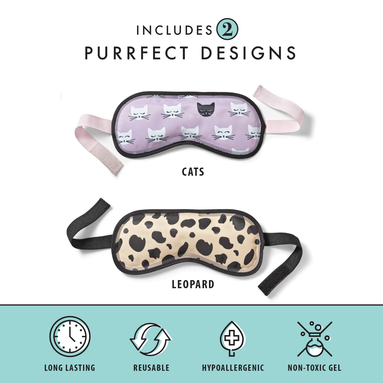 Fit+Fresh Gel Eye Mask Cold Pack - Cooling Headache & Migraine Relief Cap, Ice Face Mask for Sleeping - Perfect for Stress Relief, Headache Relief & Relaxation at Home, Office or Travel