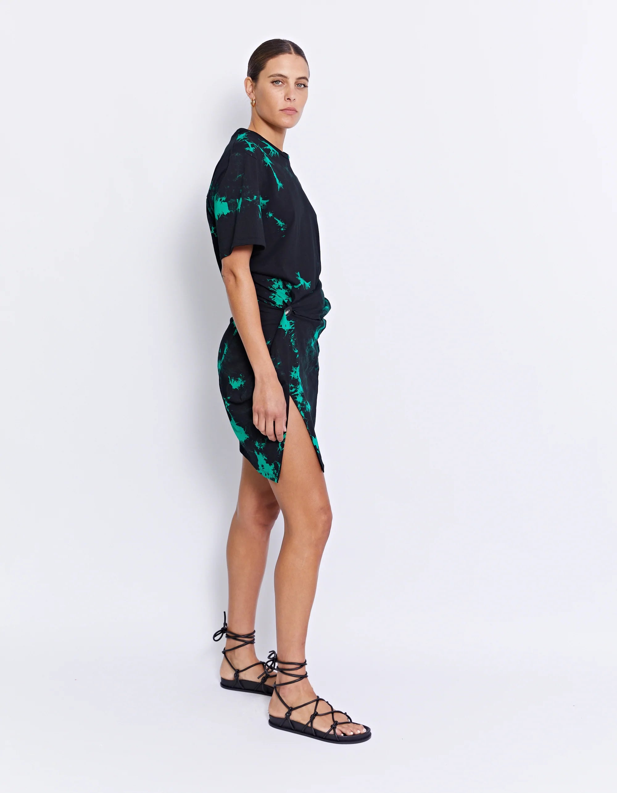 Enzo Twist Dress in Ink - Elegant Women's Twist Front Bodycon Dress for Party, Date Night & Special Occasions