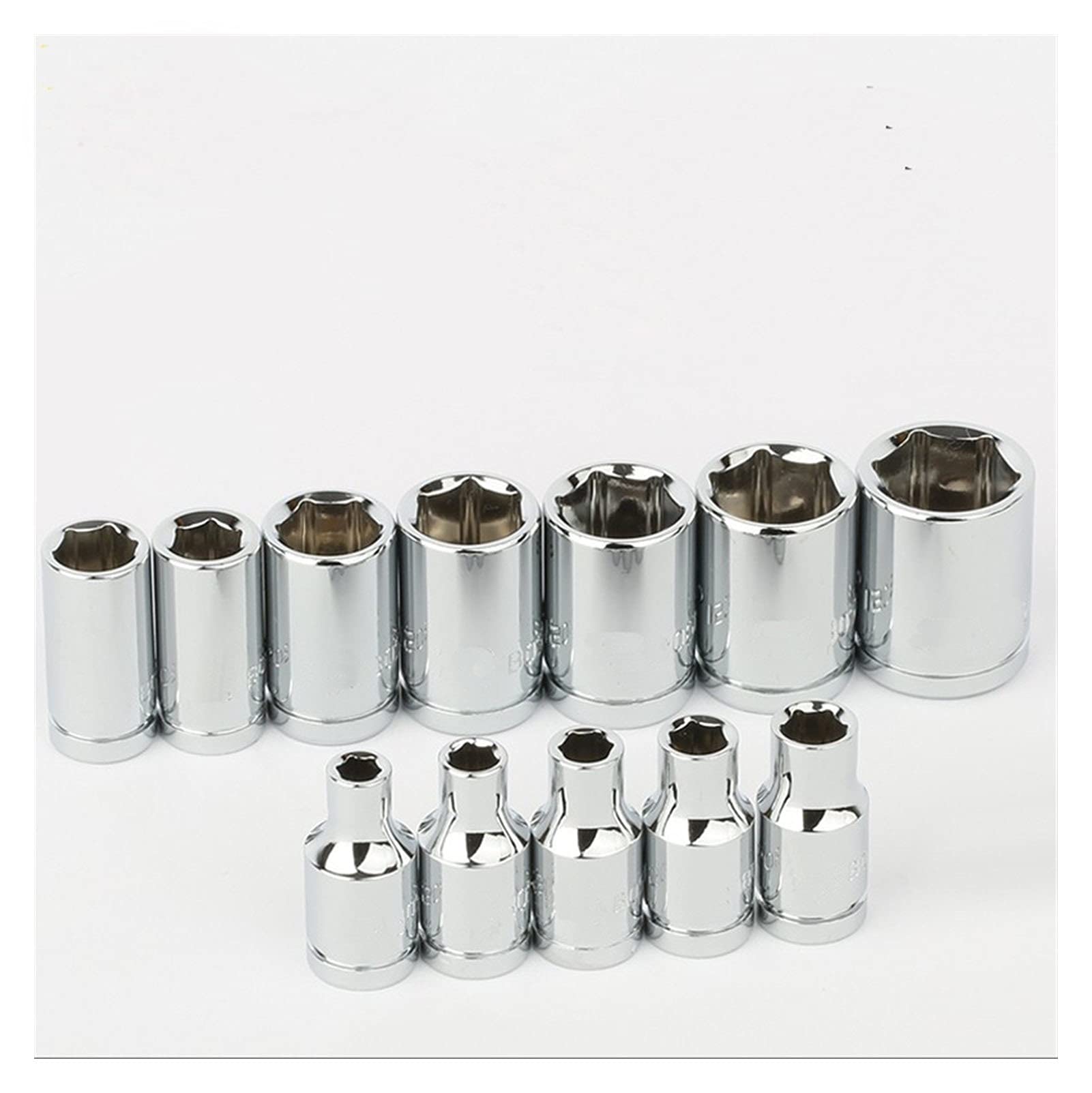 SUOFEILAIMU 13-Piece 1/4 Inch Drive 4-14mm Short Socket Set - Metric Wrench Head for Ratchet Spanner, Car Repair, Nut Removal - Perfect for Automotive Maintenance & DIY Projects