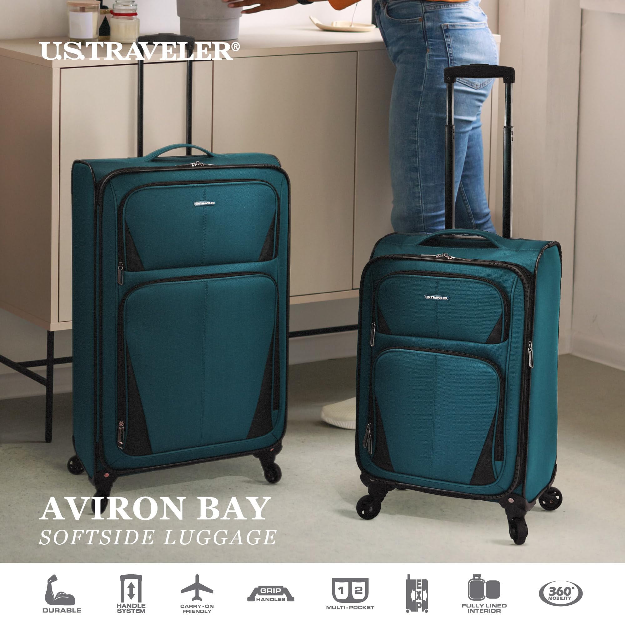 Expandable 22-Inch Purple Softside Spinner Luggage for Travel - Lightweight Carry-On Suitcase with 360° Wheels | Perfect for Airplane, Business Trips & Weekend Getaways