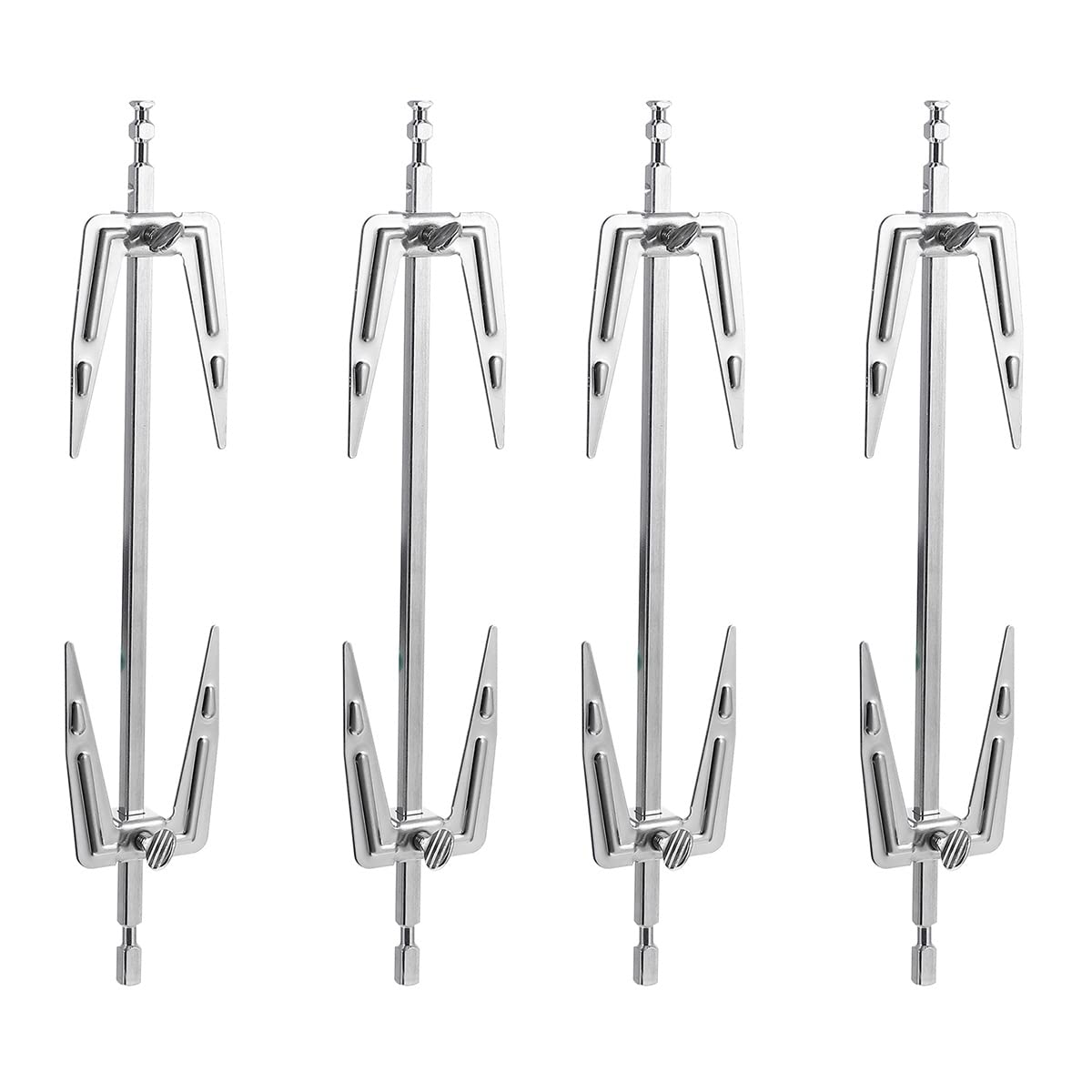 Premium Stainless Steel Rotisserie Grill Forks Set - 4pcs Heavy Duty BBQ Skewers for Chicken, Fish, and Meat - Perfect for Home Kitchen, Outdoor Camping, and Backyard Barbecue Parties - Durable & Rust-Proof Cooking Accessories