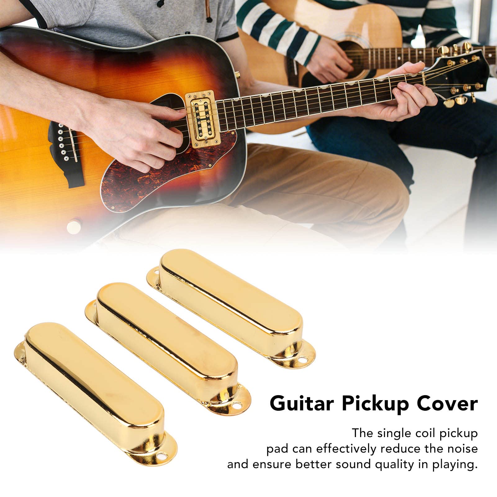 3Pcs Electric Guitar Single Coil Pickup Covers - Gold Copper Guitar Accessories Set for Fender Stratocaster & Telecaster - Perfect for DIY Guitar Upgrades & Professional Repairs
