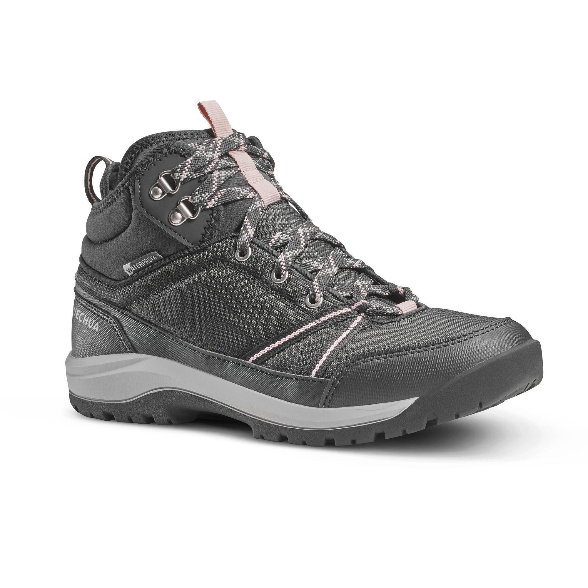 Quechua Women's Waterproof Hiking Boots NH100 Mid WP - Lightweight Outdoor Trekking Shoes for Trail Walking & Mountain Climbing