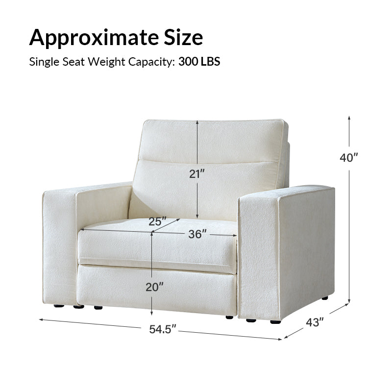 EliteNest Smart Modular Sofa with Power Recliners - Easy Assembly, Customizable Living Room Furniture for Modern Home & Entertainment Spaces