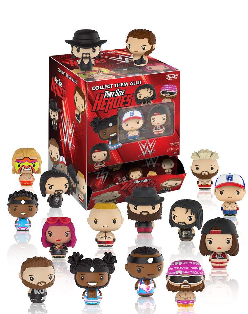 Funko Pint Size Heroes WWE Superstars Miniature Figures Blind Bag Case of 24 - Collectible Wrestling Action Figures for Display, Gifts & Toy Battles