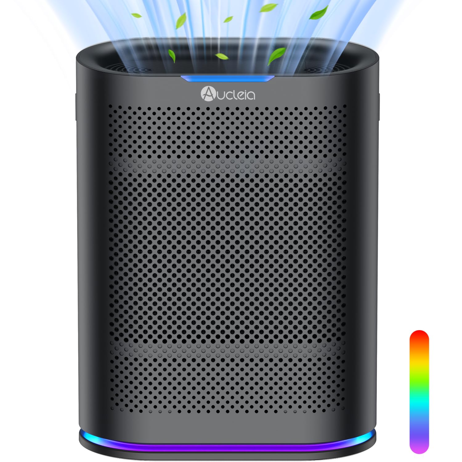 Best H13 Air Purifier for Large Rooms up to 2,100 Sq Ft - Smart Air Quality Monitor, Aromatherapy Diffuser & 7-Color LED Lights - Eliminates Pet Hair, Dust, Smoke & Odors - Perfect for Bedrooms, Living Rooms & Offices (Black)