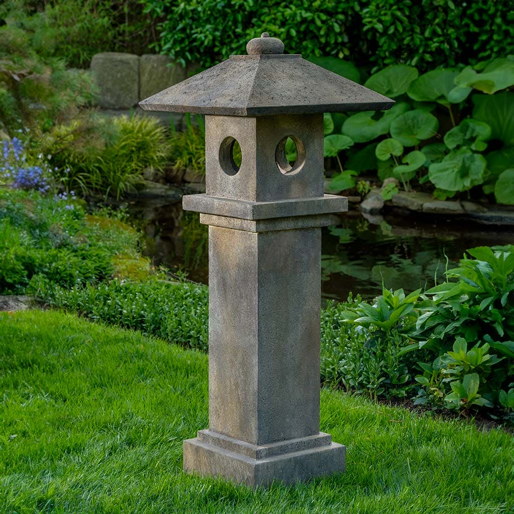 Campania International Aizu Lantern - Japanese-Inspired Outdoor Garden Lantern for Patio, Yard & Landscape Decor | Perfect for Evening Ambiance, Wedding Decorations & Asian-Themed Gardens