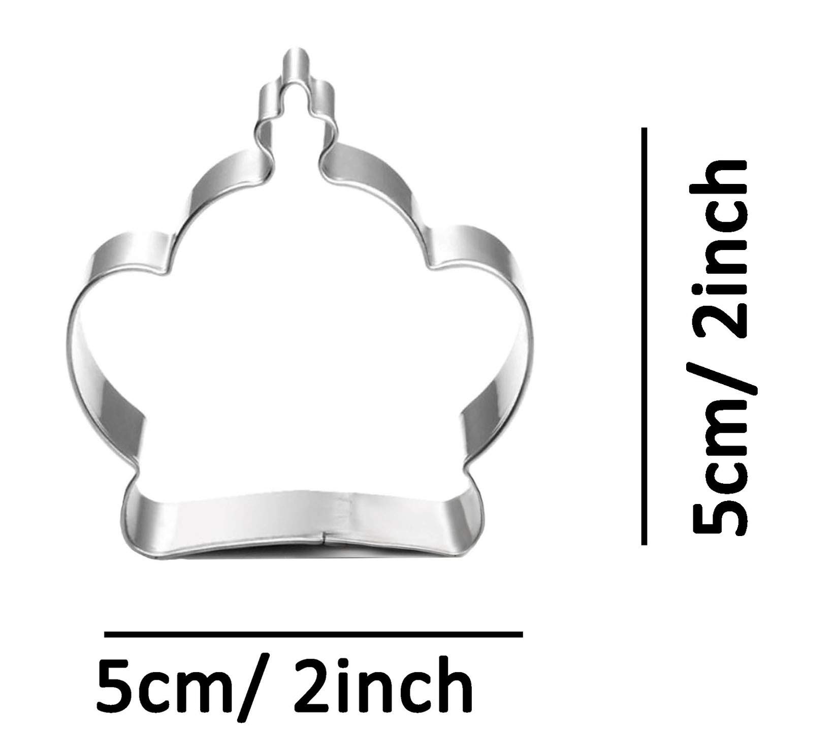 Mini King & Queen Crown Shaped Cookie Cutter Set - Stainless Steel Baking Decorations for Royal Themed Parties, Birthday Cakes, and DIY Desserts