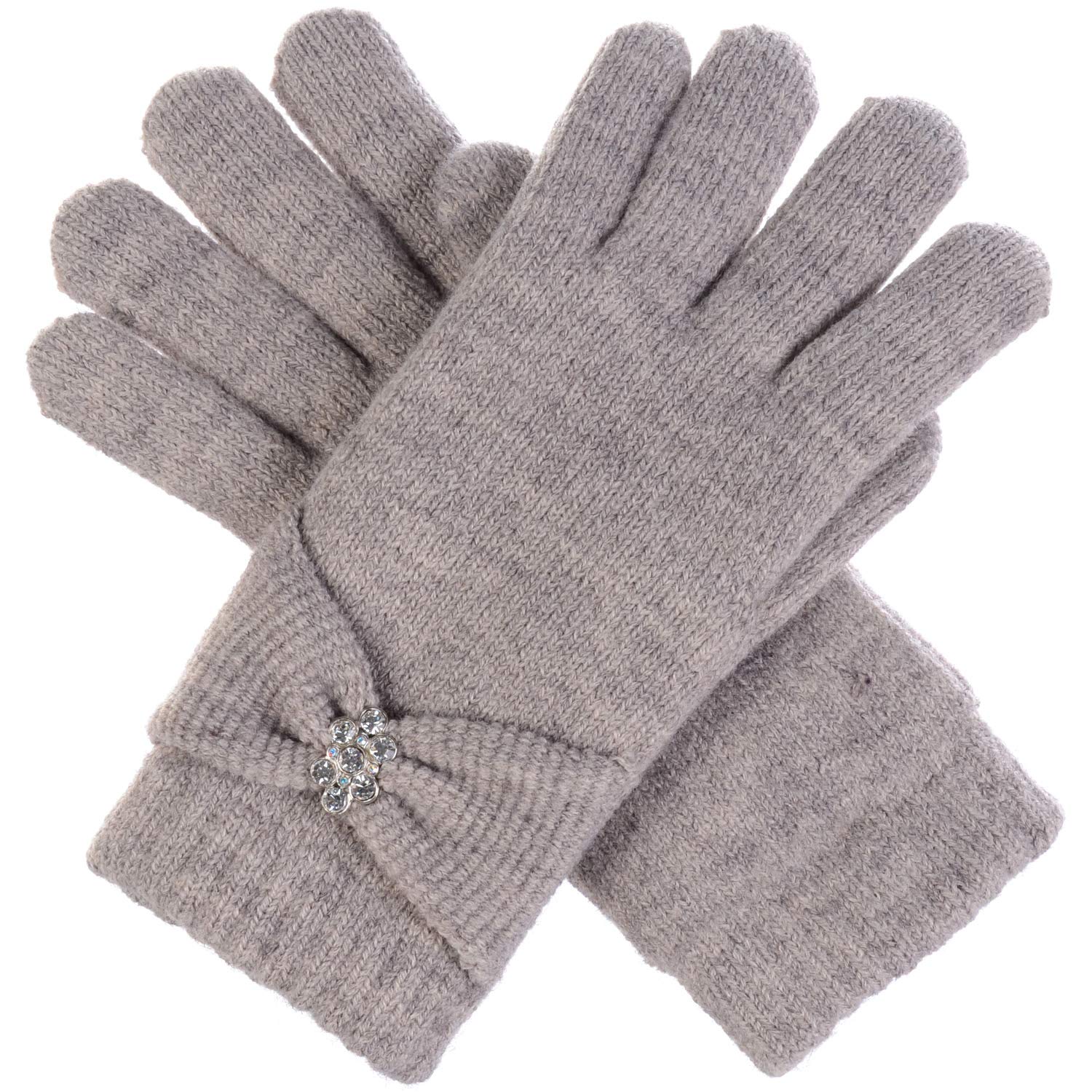 Women's Warm Winter Knit Gloves - Fleece Lined Touchscreen Fashion Gloves for Cold Weather | Outdoor Activities, Snow Sports, Commuting & Daily Use