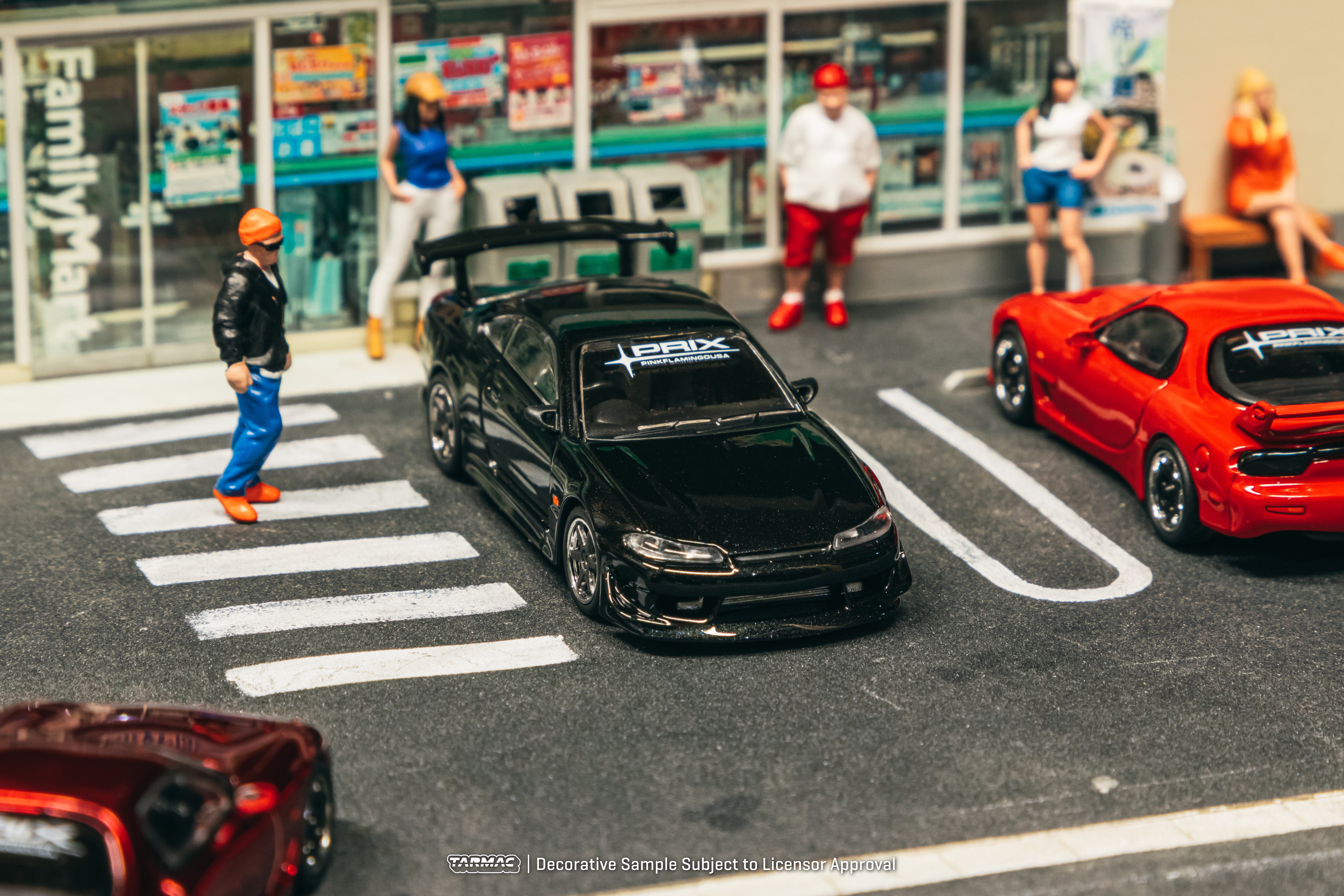 Tarmac Works X PRIX 1/64 Scale Diecast Model - Nissan Silvia S15 TONNDERU GLOBAL64 Collectible Car for Display & Racing Enthusiasts - Perfect for Home Decor, Office Display & RC Car Racing Scenes