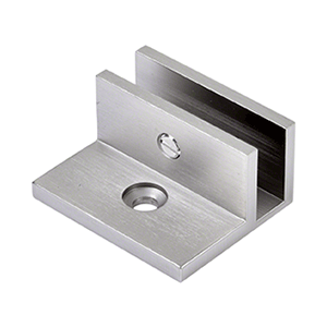Perth Series Frameless Shower Screen Wall Bracket with Leg - Square No Drill Clamp for 10mm Glass in Brushed Nickel | Easy Installation for Modern Bathroom & Spa Renovation