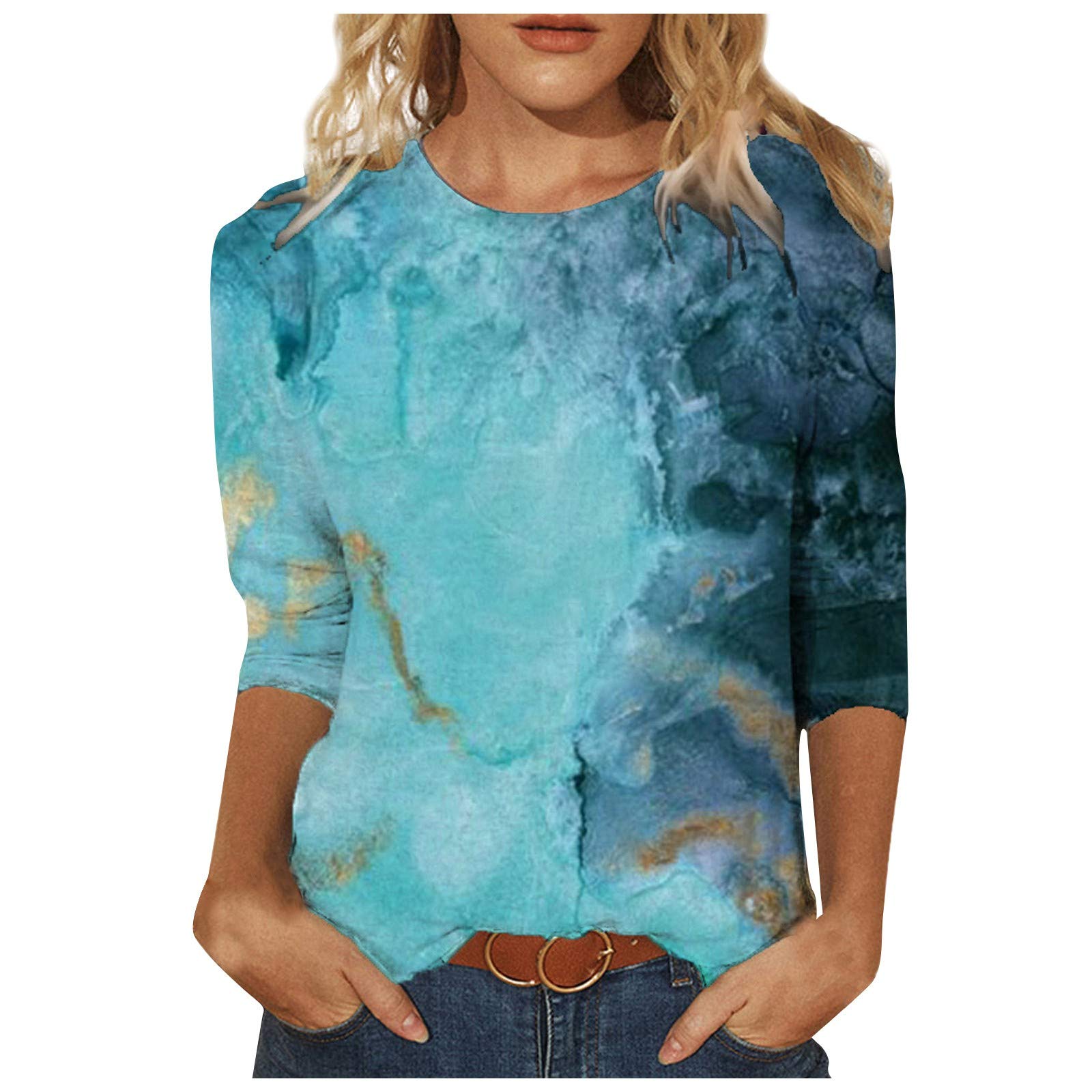 2023 Women's Summer Fashion Tops - 3/4 Sleeve Plus Size Cute Blouses, Loose Casual Mexican Peasant Tunic Tops for Women | Perfect for Beach Vacations, Date Nights & Boho Outfits