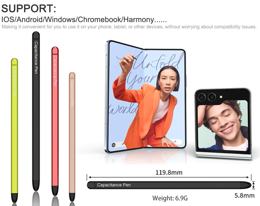 Original S Pen Replacement for Samsung Galaxy Z Fold5 - Slim Stylus Pen Compatible with Z Fold 5 & Fold Edition | Universal Input Pen for Note Taking, Drawing & Precise Navigation (Black) - Perfect for Business, Art & Everyday Smartphone Use