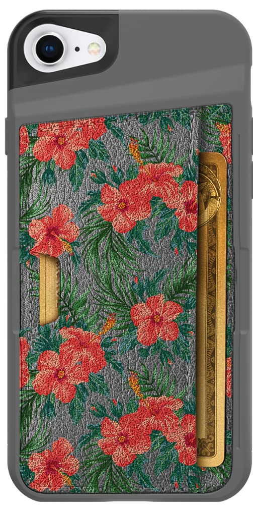 Smartish Tropical iPhone SE Wallet Case - Slim & Protective Credit Card Holder with Kickstand | Drop Tested & Hidden Card Slot | Compatible with Apple iPhone SE/8/7 | Perfect for Travel, Work & Everyday Use