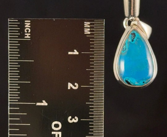 CHRYSOCOLLA Crystal Pendant Necklace - Genuine Gem Silica & Blue Chalcedony in Sterling Silver Teardrop - Fine Healing Jewelry for Meditation, Energy Work & Spiritual Gifts (54178)