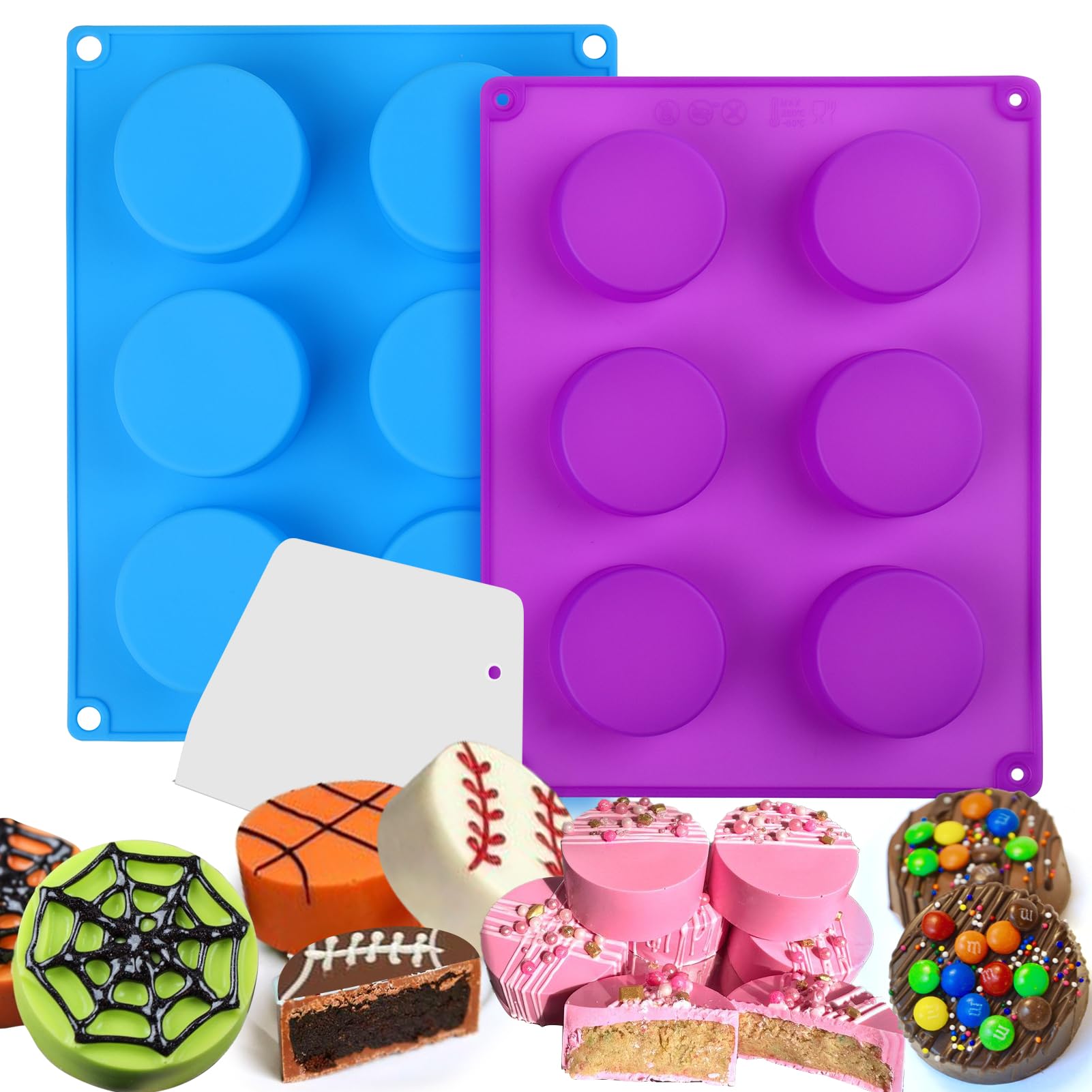 Palksky Silicone Cake Puck Mold Set - 3-Piece Round Chocolate Covered Cake Pop Molds for Candy & Dessert Making | Perfect for Birthday Parties, Wedding Favors, and Holiday Treats