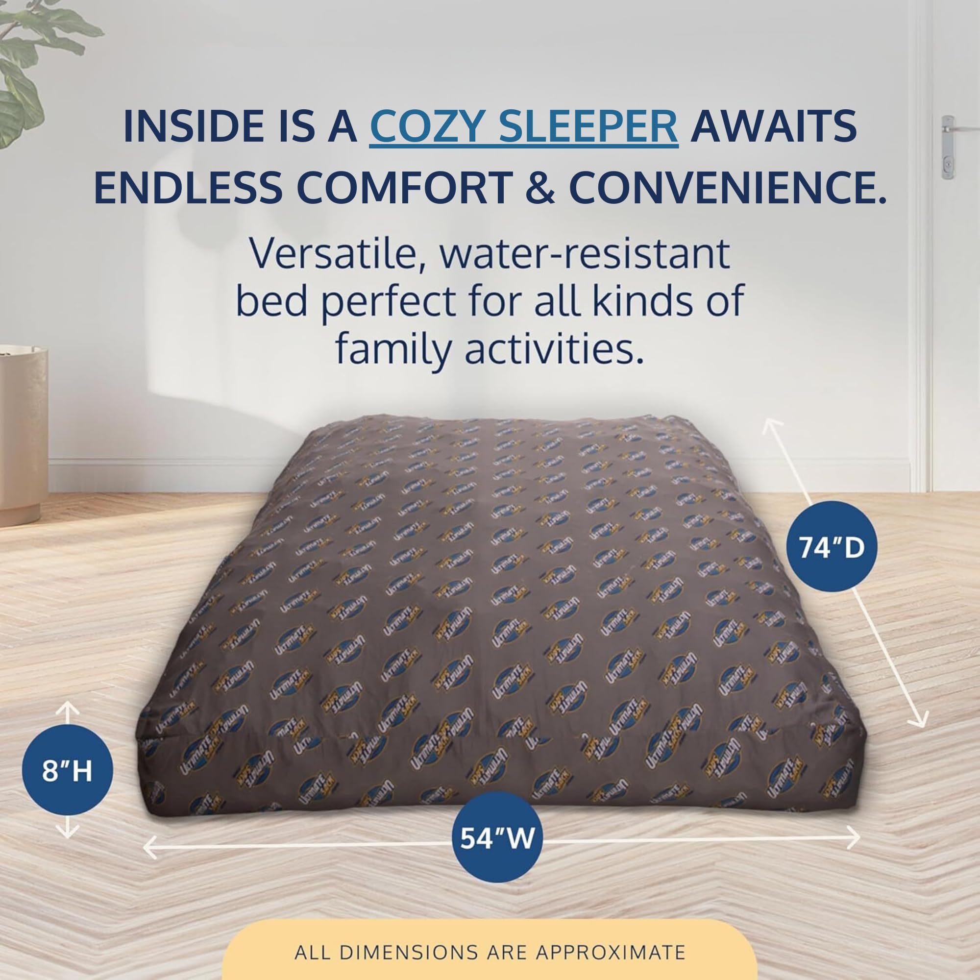 ULTIMATE SACK Convertible Bean Bag Chair to Cozy Sleeper - Versatile Sofa Bed & Futon Alternative for Living Room, Bedroom, Dorm or Guest Room | Comfortable & Stylish Multi-Functional Furniture for Lounging, Napping and Relaxing