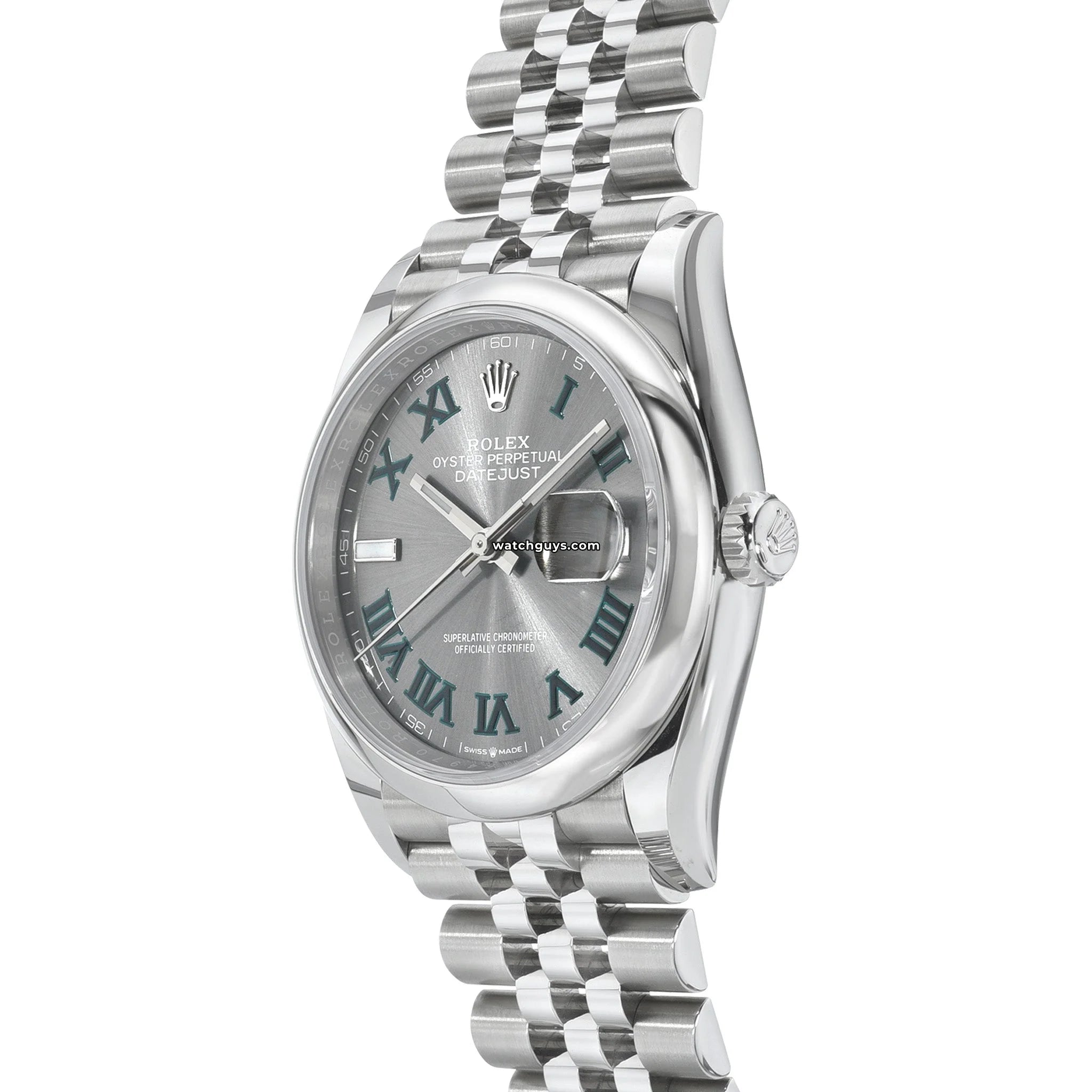 Rolex Datejust 126200 36mm Stainless Steel Watch with Wimbledon Dial & Jubilee Bracelet - Perfect for Business, Formal Events & Luxury Gift Giving