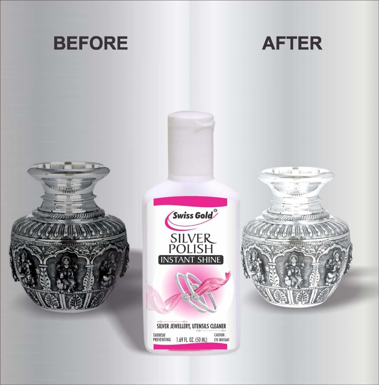 SWISS GOLD Instant Jewelry Cleaner & Polishing Liquid - Removes Tarnish from Gold, Diamonds & Gemstones - Quick Shine Restoration for Rings, Necklaces & Watches - Perfect for Wedding, Party & Everyday Jewelry Care