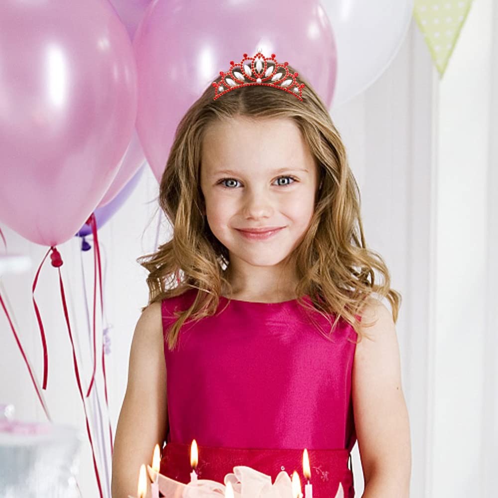 ANBALA 3 Pack Small Tiara Crown with Hair Comb - Mini Princess Crystal Tiaras for Girls Ages 2-10 - Cute Hair Accessories for Birthday Parties, Pageants, Dress-Up & Special Occasions