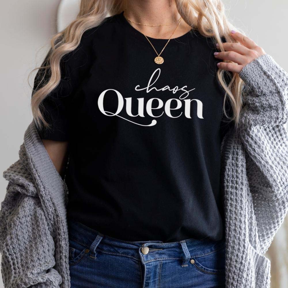 Chaos Queen T-Shirt | Trendy Graphic Tee for Women | Perfect for Casual Wear, Parties & Everyday Outfits