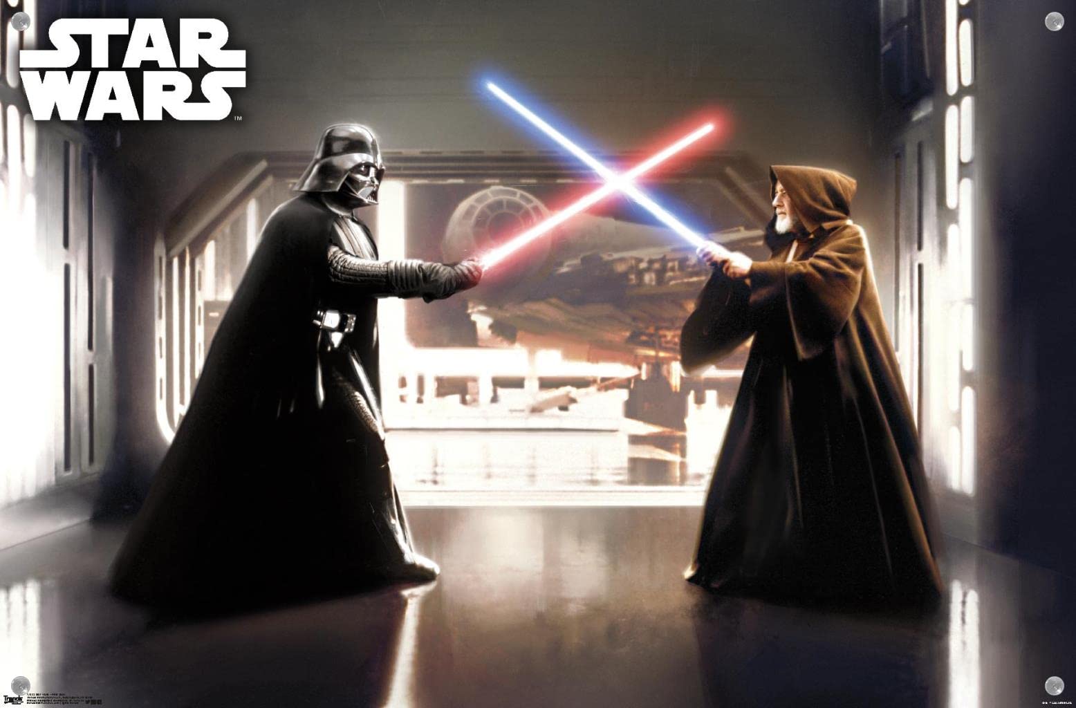 Star Wars: The First Duel Wall Poster Set with Push Pins - Premium Movie Decor for Bedroom, Office & Game Room