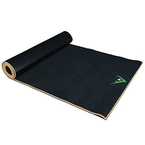 AURORAE Synergy 2-in-1 Non-Slip Hot Yoga Mat with Built-in Microfiber Towel - No Slipping, No Bunching, Odor-Resistant, Machine Washable - Perfect for Bikram, Power Yoga & Home Workouts