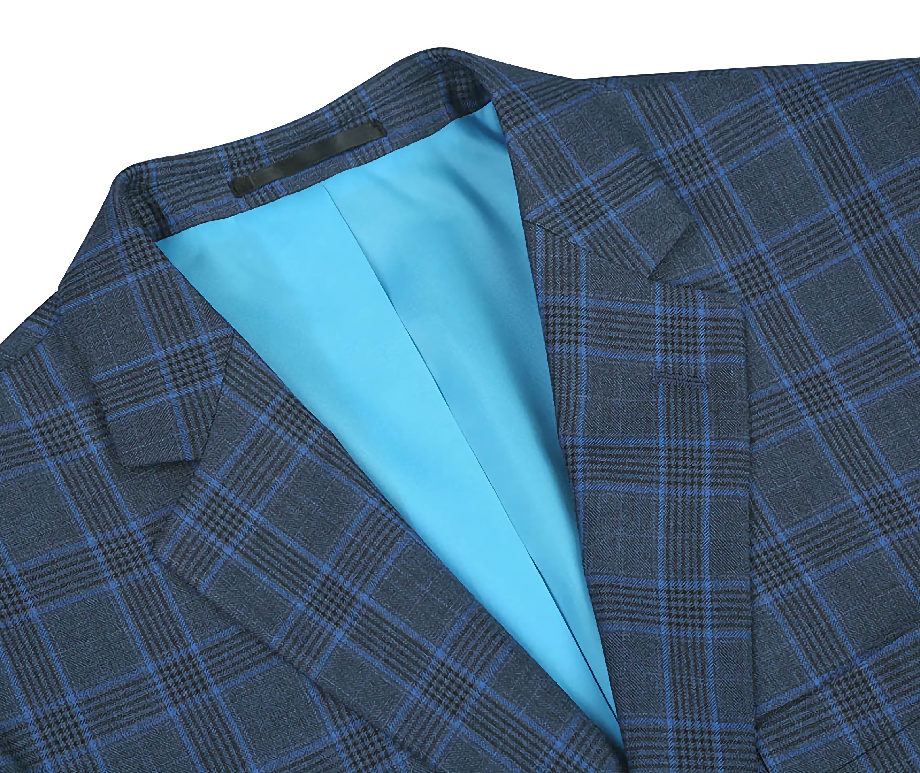 Blue Windowpane Regular Fit 2-Piece Dress Suit for Men | Business Attire, Office Wear & Formal Events