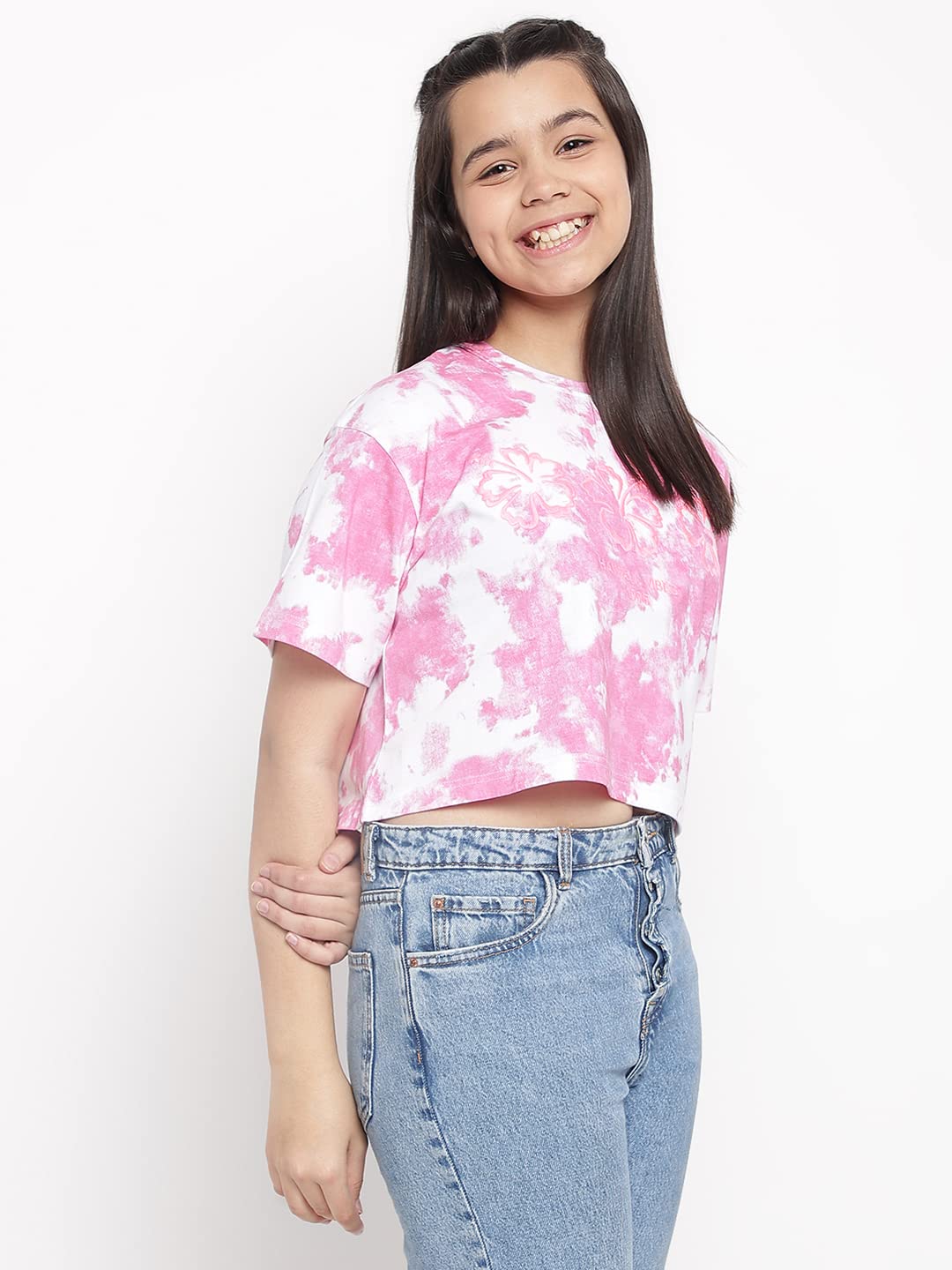 Li'l Tomatoes Girls' Printed Regular Fit T-Shirt - Cute Casual Cotton Top for School, Playdates & Everyday Wear