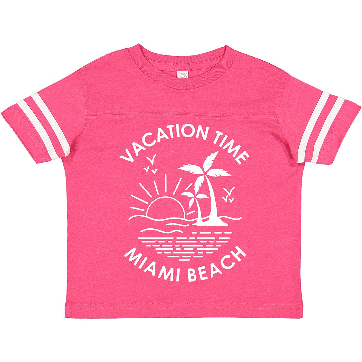 Inktastic Vacation Time in Miami Beach Toddler T-Shirt - Cute Florida Travel Outfit for Boys & Girls - Perfect for Beach Trips, Family Vacations & Summer Adventures