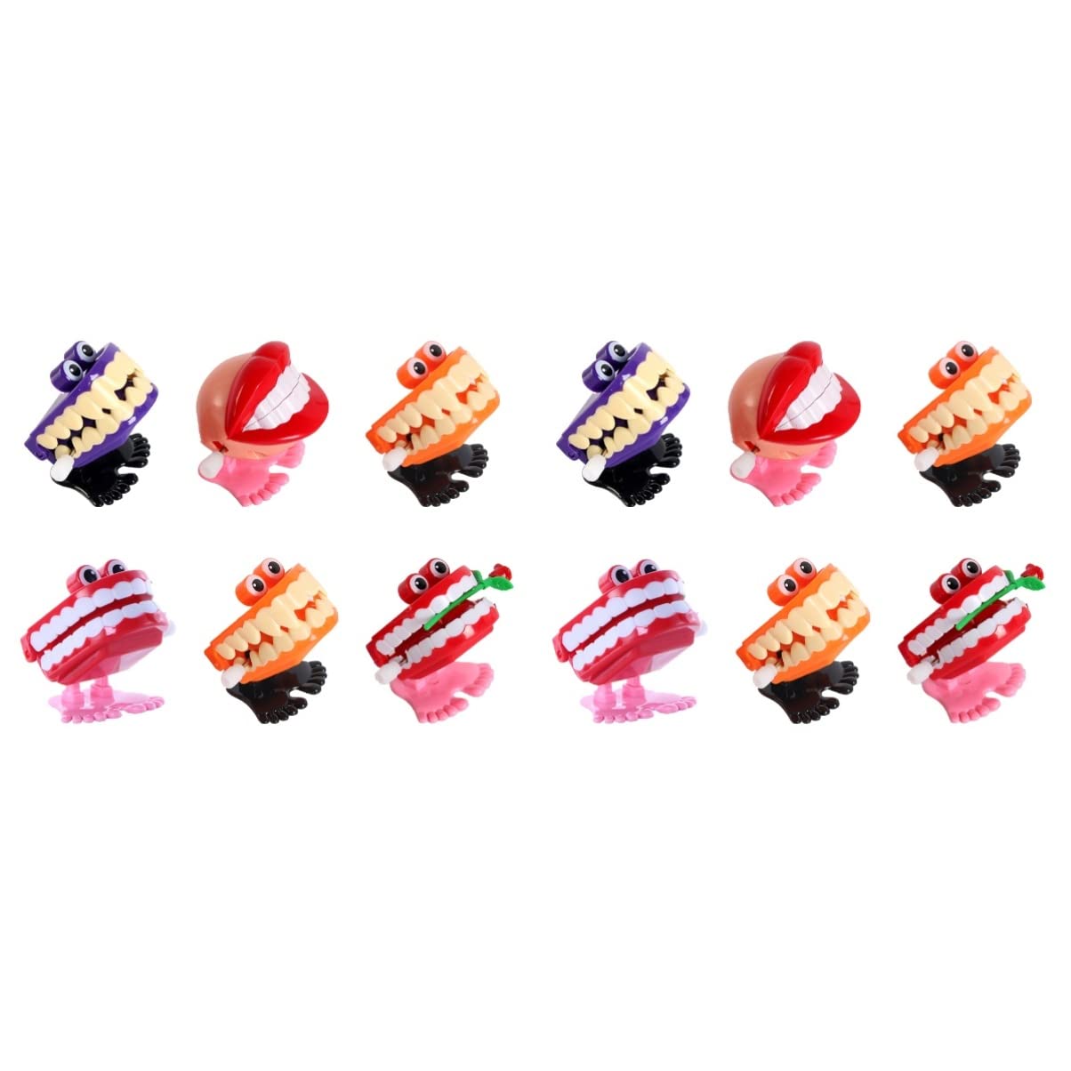 TOYANDONA 12 Pack Novelty Walking Teeth Toys - Chattering Wind Up Teeth for Kids, Fun Party Favors, Gag Gifts & Halloween Pranks - Perfect for Birthday Parties, Classroom Rewards and Practical Jokes