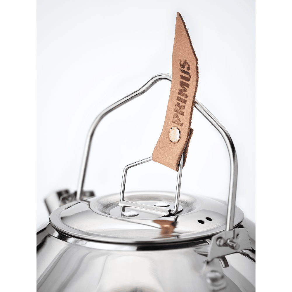 Primus Stainless Steel Camping Kettle - Lightweight & Durable for Outdoor Adventures, Hiking, and Backpacking - Perfect for Boiling Water Over Campfire or Stove
