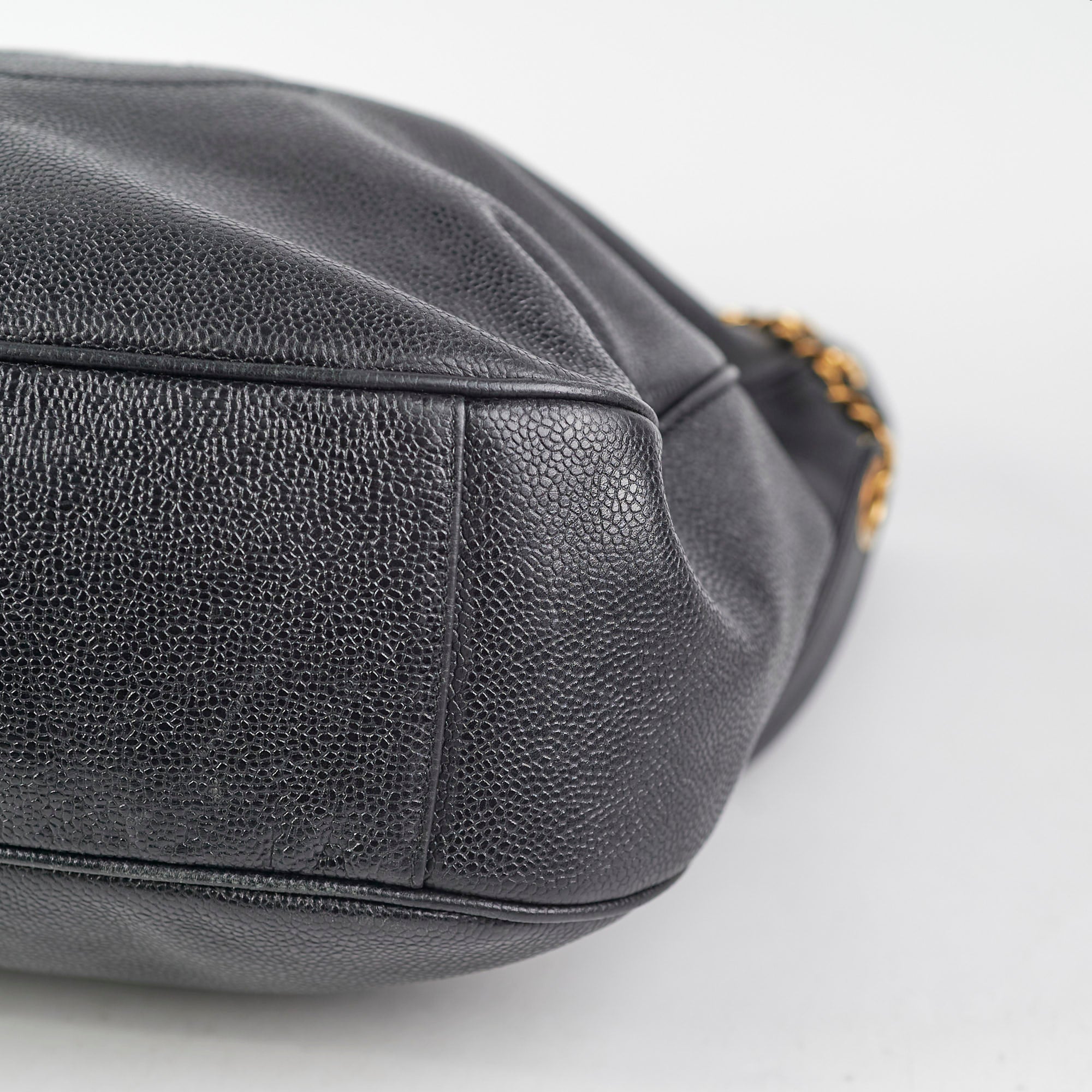 Chanel Caviar Leather Large Black Tote Bag for Women - Luxury Designer Handbag for Work, Travel & Everyday Use