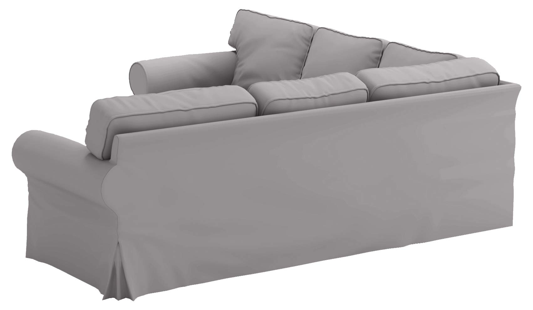 IKEA Ektorp Sofa Slipcover - Cotton Replacement Cover for 2-2 Seater & Corner Sectional Sofas (Light Dense Gray) | Washable Sofa Protector for Living Room, Family Room & Home Decor
